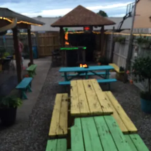 Outside tropical patio and a cold beer.  What more could you ask?