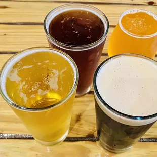 a variety of beers