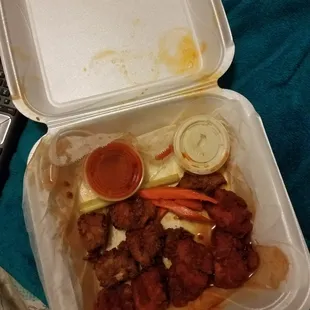 I placed an order online for chicken tenders for $11 &amp; this is what I received. This meal looked as if I was given someone&apos;s doggybag!! Smh!