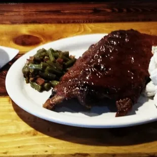 Friday Rib Special. Half Slab w/ 2 Sides.