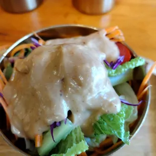 house salad -the bowl is maybe 6 inches deep -big serving
