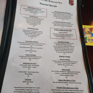 menu