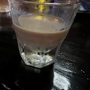 a shot of a drink