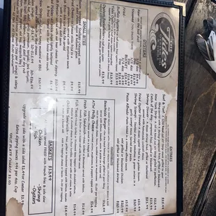 the menu