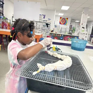 Banded and ready for dye.