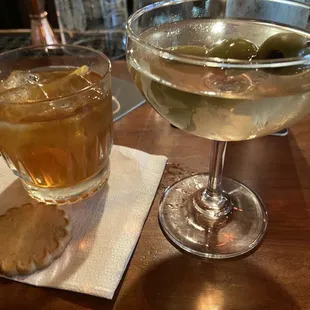 A perfect dirty martini for me and some sort of whisky drink for Edwyn, and as awesome as always.