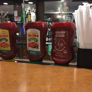 They carry three kinds of Red Gold ketchup