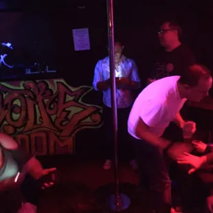 a group of people playing a game