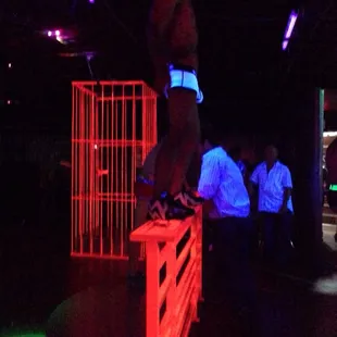 a man on a skateboard on a railing