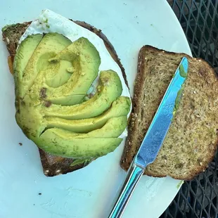 Egg Sandwich. I substitute toast and added avocado and turkey sausage. Tasty and light.