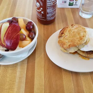 Breakfast Sandwich and Fruit &amp; Yogurt