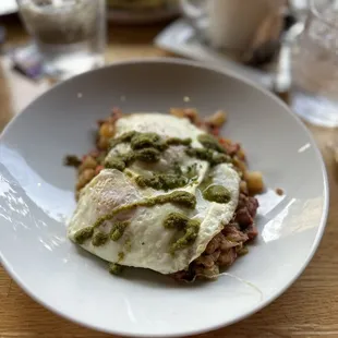 CHORIZO , BRUSSELS &amp; CORNED BEEF HASH