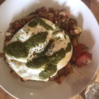 CHORIZO, BRUSSELS & CORNED BEEF HASH*