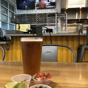 Beer and food before shopping.  Will keep you from over spending