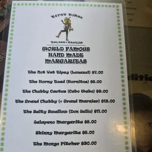 Margaritas List