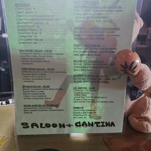 Front of Menu
