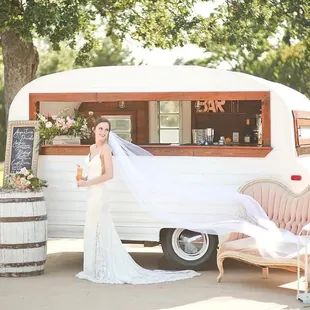 Vintage caravan mobile bar.