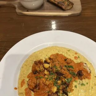 shrimp and grits and mahi mahi
