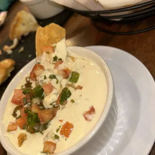 Queso with crawfish