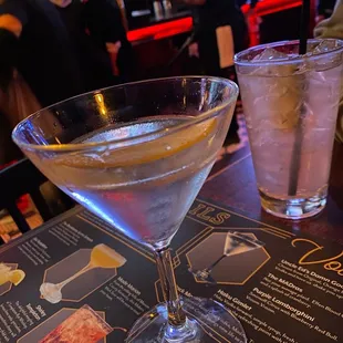 a martini and a cocktail