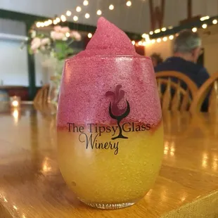 We have great wine slushies, with just 2 ingredients: Fruit Juice &amp; Wine - no artificial anything!