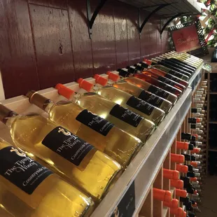 Well displayed wine selection