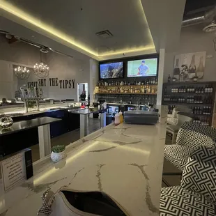 the bar and lounge area