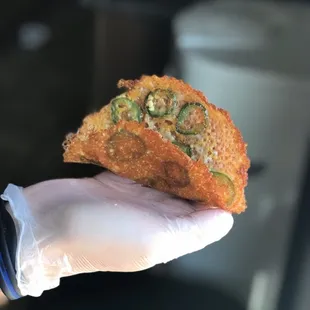 Keto Cheese Shell w/infused Jalapeños!!
