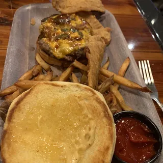 Fried Bacon BBQ Korean Burger