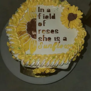 The top of my daughters vegan, gluten free cake