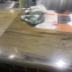 The towel I used to clean off my area.