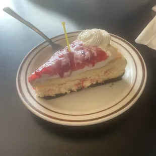 Homemade strawberry cheesecake