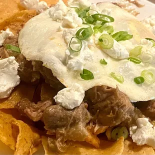 Pork Green Chile Chilaquiles Brunch