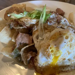 Pork Green Chile Chilaquiles Brunch