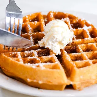 waffles, food