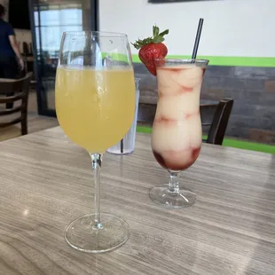 Orange Juice Mimosa and the Seasonal Frozen Drink