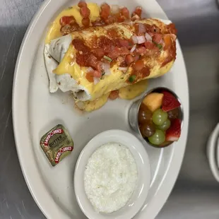 Breakfast Burrito  with Grits