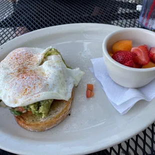 Avocado Toast with fruit instead of the salad