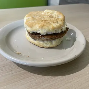 Sausage biscuit. (Not on the menu, but easy enough to put together from two sides!!)