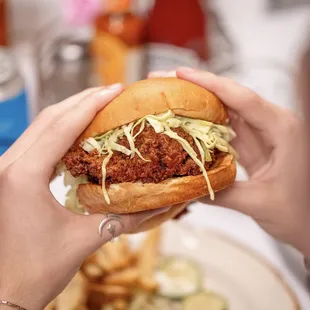 Fried chicken burger