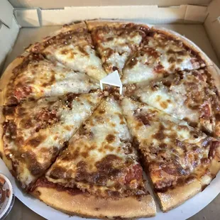 Game Day large with pepperoni, sausage, and extra sauce