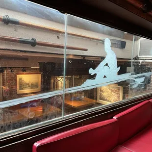 Etched Plexiglass of rower