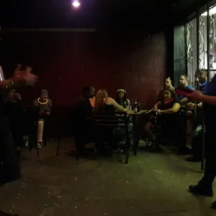 Nice patio seating. Haunted Pub Crawl event this day