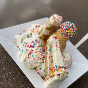 Birthday cake sundae with sprinkles