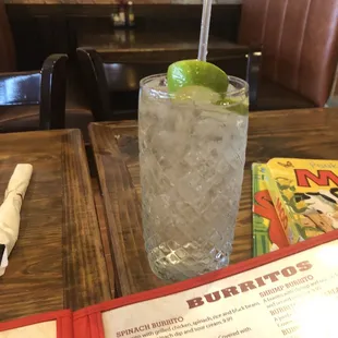 Tequila, soda, lime.