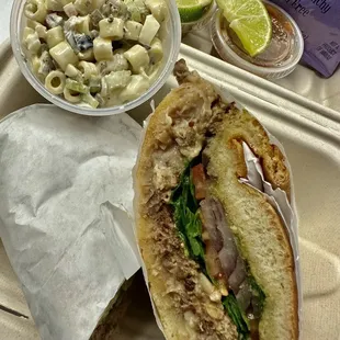 a sandwich and salad