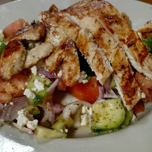 Greek Village Salad add grilled chicken