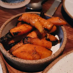 Carrots with the Chile Smoked Country Pork chop