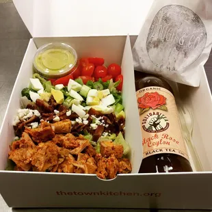 Spiced Cobb Salad with eggless chocolate chip cookies from DOUGH &amp; CO and Ceylon Rose solidariTEA.