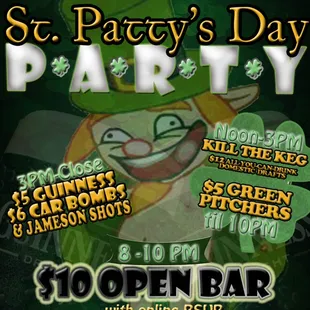 St. Patty&apos;s Day Party 2012!! RSVP for the OPEN BAR @ www.towntaverndc.com or on the Facebook event at http://www.facebook.com/ev